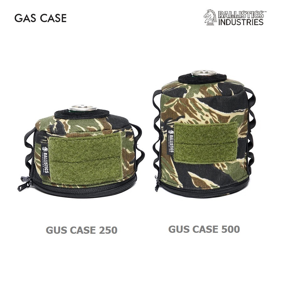 Ballistics Gas Case ปลอกผ้าใส่กระป๋องแก๊ส ผ้าไนลอนคอร์ดูร่า มีเวลโครและห่วงเดซี่ด้านข้าง ฝาซิปปิดด้านล่างสำหรับแคมป์ปิ้ง