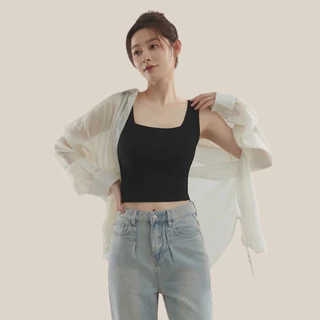 WsimpleBra | Gaia Crop Top เสื้อกล้าม ทรงครอป ไขว้หลัง มีบราในตัว เลิกใส่ชุดชั้นในและซิลิโคลปิดจุก