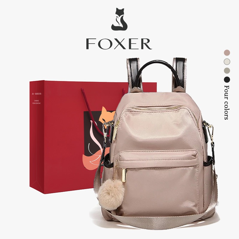 FOXER กระเป๋าเป้ผู้หญิงขนาด10-12 นิ้ว กระเป๋าเป้กันขโมย ใช้ได้ทั้งวัยเรียนและวัยทำงาน
