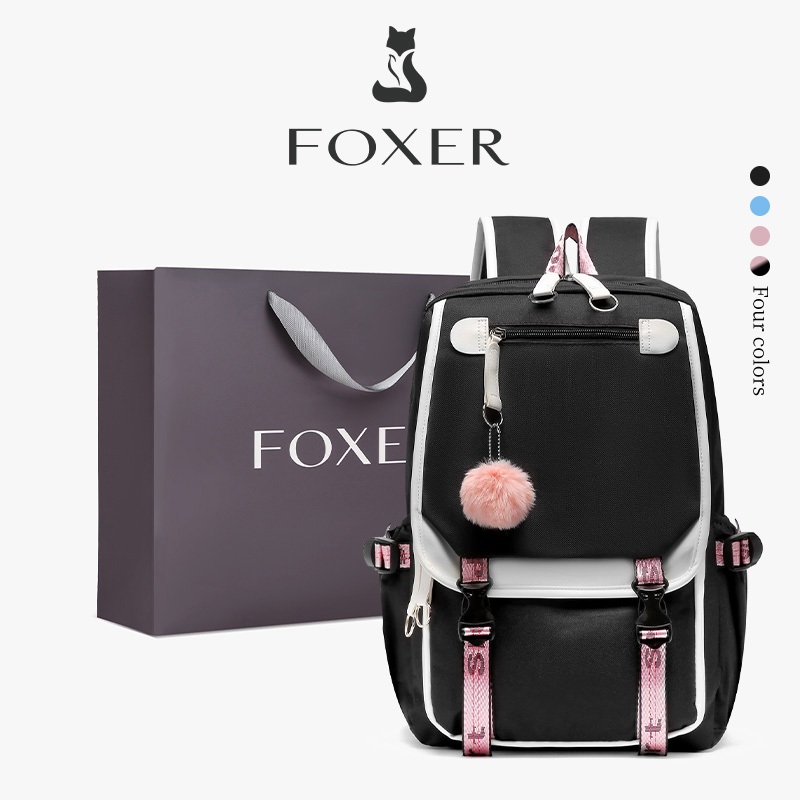 FOXER 16L กระเป๋านักเรียนความจุขนาดใหญ่ กระเป๋าเป้กันน้ำและทนทาน กระเป๋าเป้สะพายหลังเดินป่า