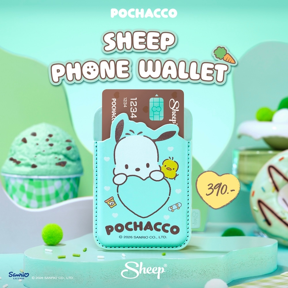 [MS Wallet  Pochacco] Pochacco Collection MS Wallet ที่ใส่บัตรแม่เหล็กแปะหลังโทรศัพท์มือถือ สำหรับเคสแม่เหล็ก ลายโปเชโกะ