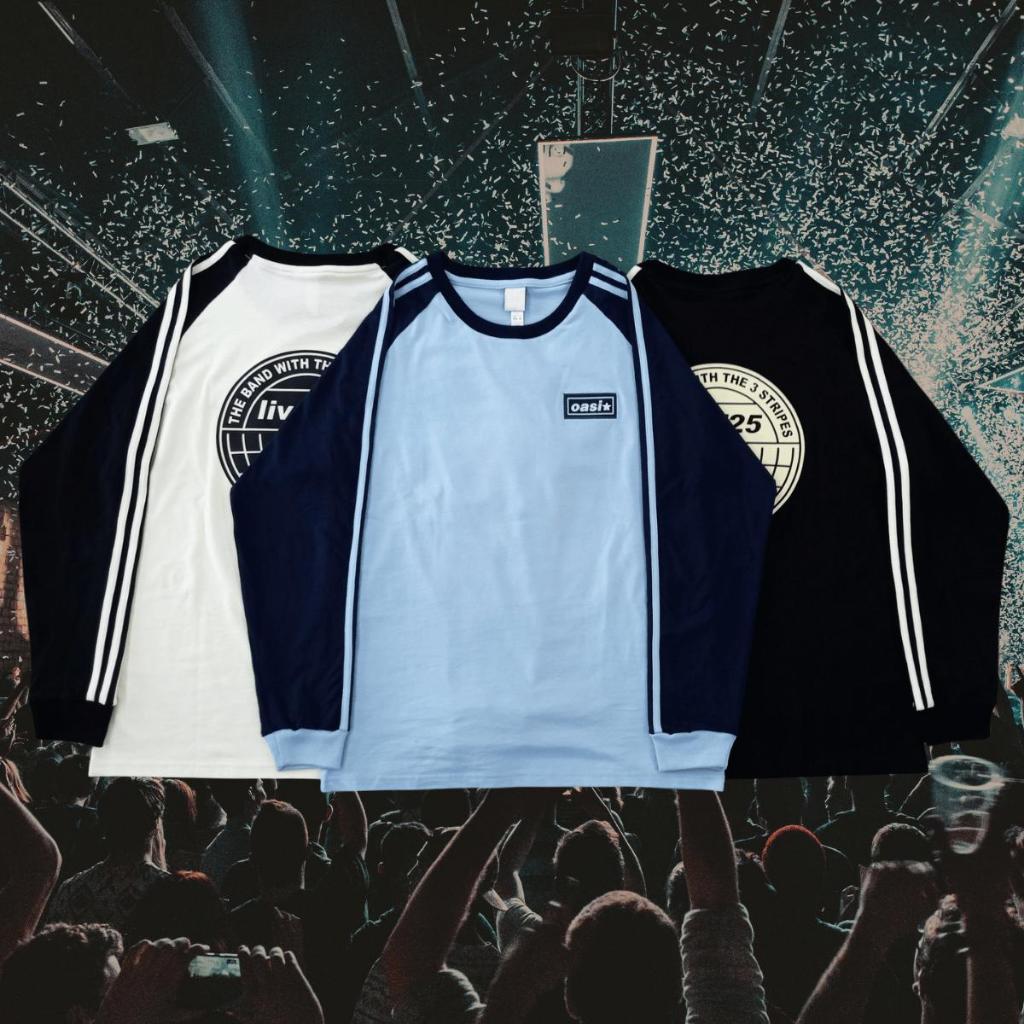 เสื้อ oasis เสื้อยืดคอกลมแขนยาวโอเอซิส Live '25 ผ้าคอตตอน3สี3แบบ ไซส์ S-2XL