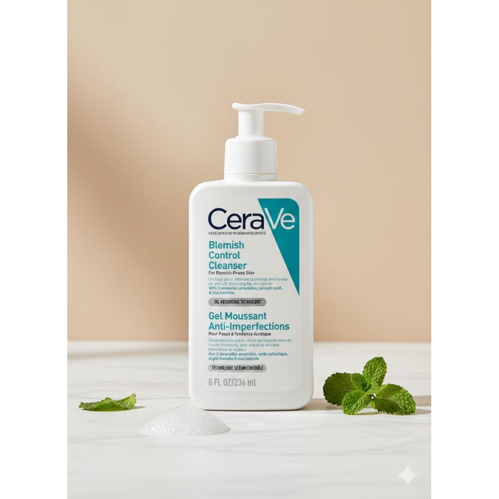 Cerave blemish control cleanser236ml โฟมล้างหน้า CeraVe เหมาะสำหรับผิวมันและผิวที่มีแนวโน้มเป็นสิว