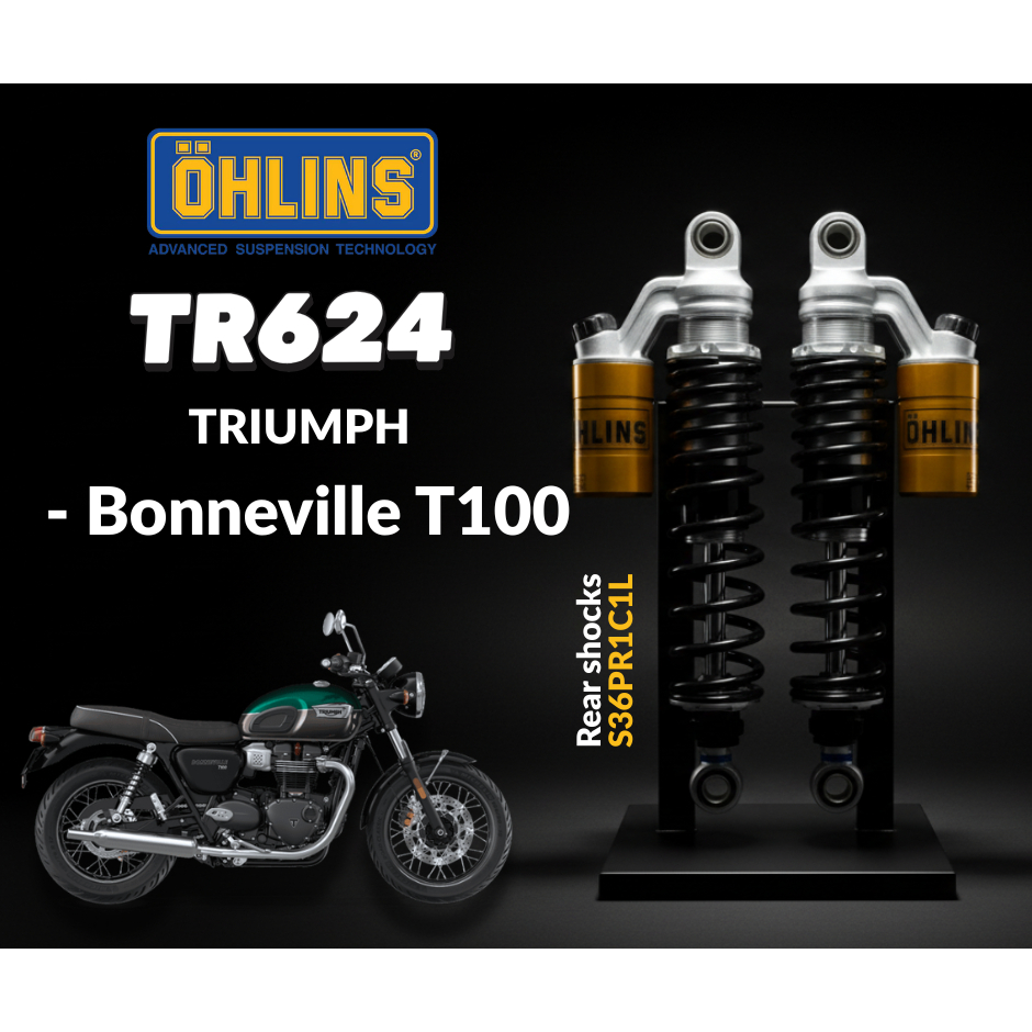 โช๊คหลัง Ohlins TR624 สำหรับ Triumph New T100  - ซับแทงค์ทอง