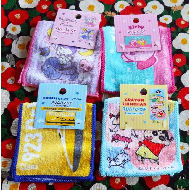Disney Sanrio ผ้าเช็ดหน้า ดิสนีย์ ซานริโอ้ ลายน่ารักๆ ใช้ดีของแท้ จากญี่ปุ่น คาร์ เจ้าหญิง พูห์ น้องหอย แมว มารี kirby