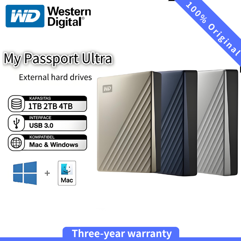 WD My Passport Ultra USB3.0 Portable hard drives 1TB/2TB/4TB HDD External Hard Disk 2.5''