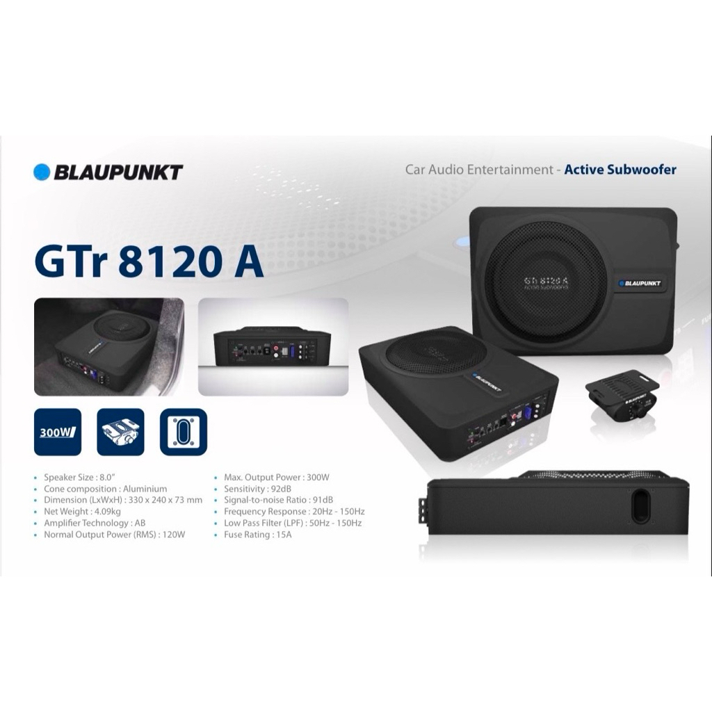 4879บาท Subbox ยี่ห้อ Blaupunkt รุ่น GTR8120A ลำโพงเบสติดรถยนต์