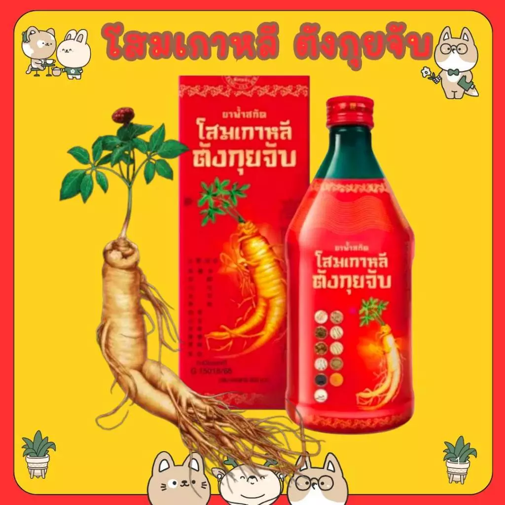 #โสมเกาหลีตังกุยจับ Korean Ginseng 500 ml โสมเกาหลีตังกุยจับตราแปรงสีฟันคู่