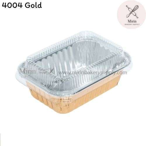 ถาดฟอยล์ S&S 4004 Gold พร้อมฝา 140ml /10 ชุด