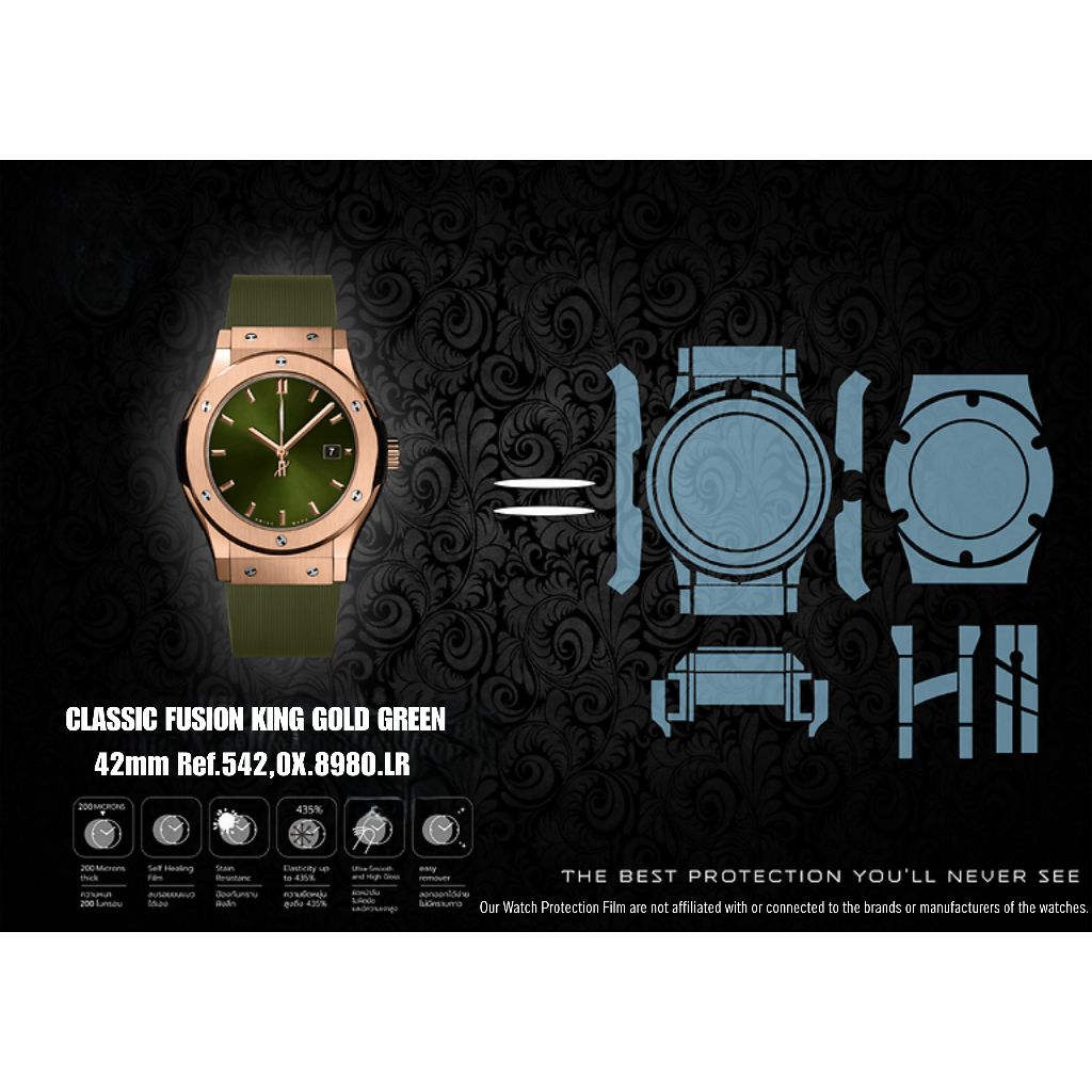 ฟิล์มป้องกันรอยนาฬิกา Watch Protection Film for HUBLOT CLASSIC FUSION KING GOLD GREEN 42mm Ref.542,0