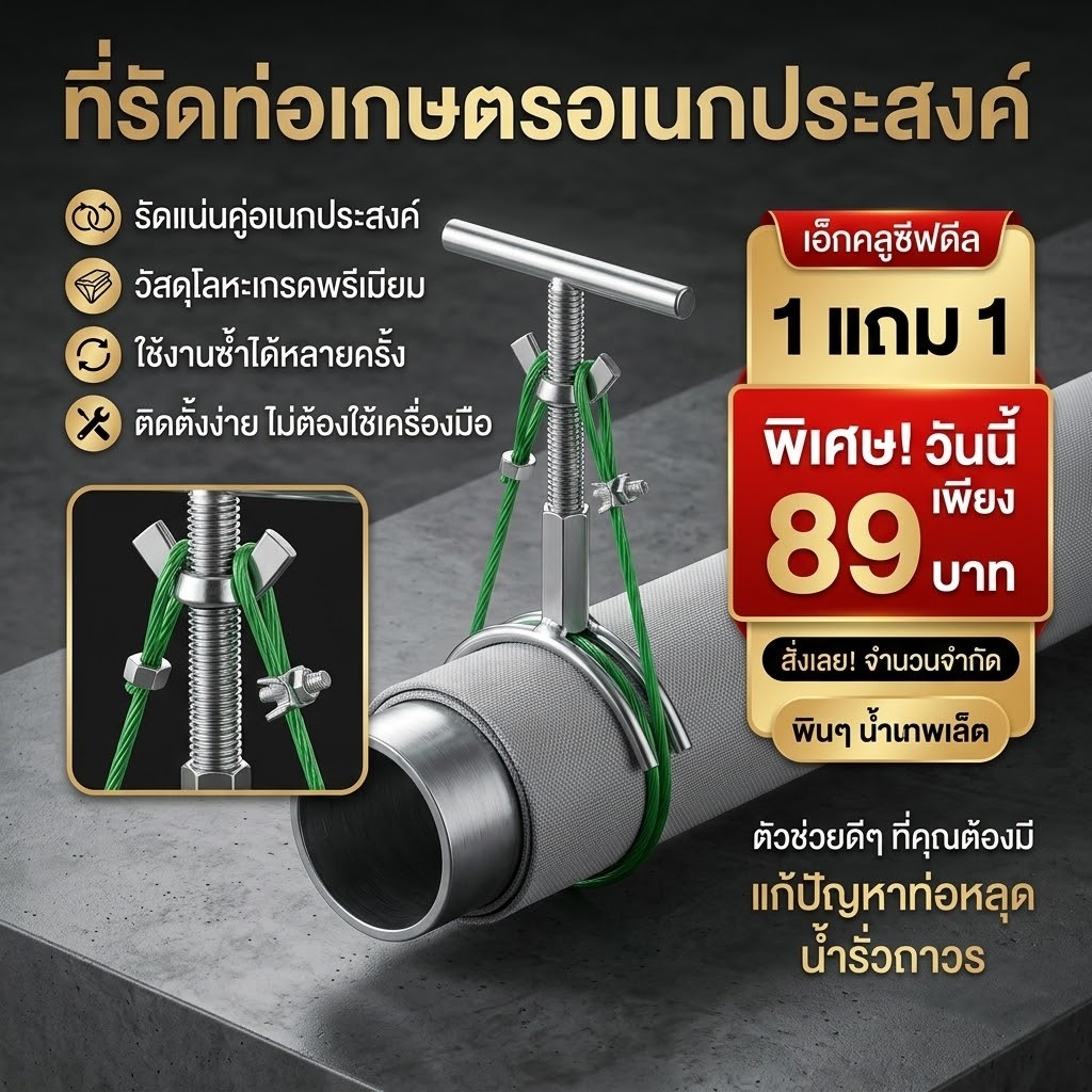โปรพิเศษ! 1แถม1 เข็มขัดรัดสายยางท่อ PVC ท่อเหล็ก (พร้อมจัดส่ง)
