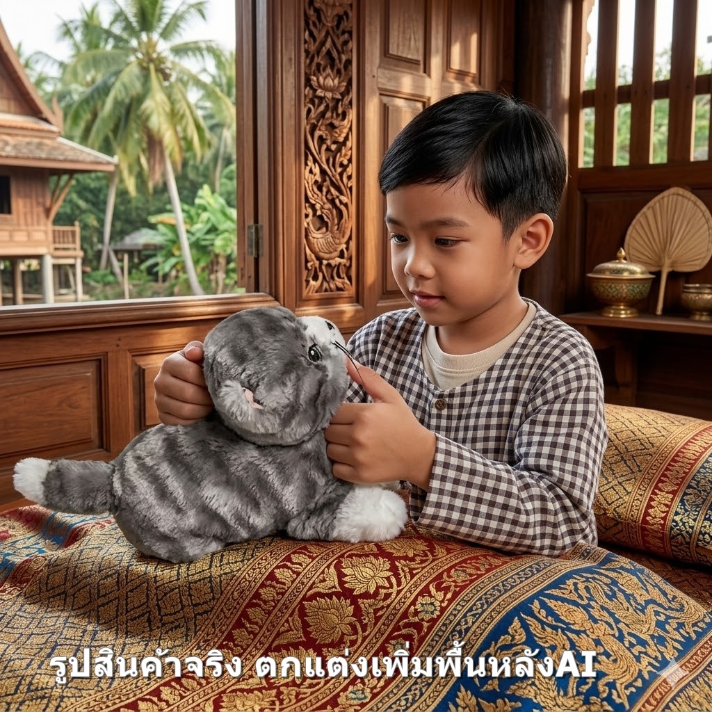 IKEA LILLEPLUTT ตุ๊กตาผ้า แมว ตุ๊กตา