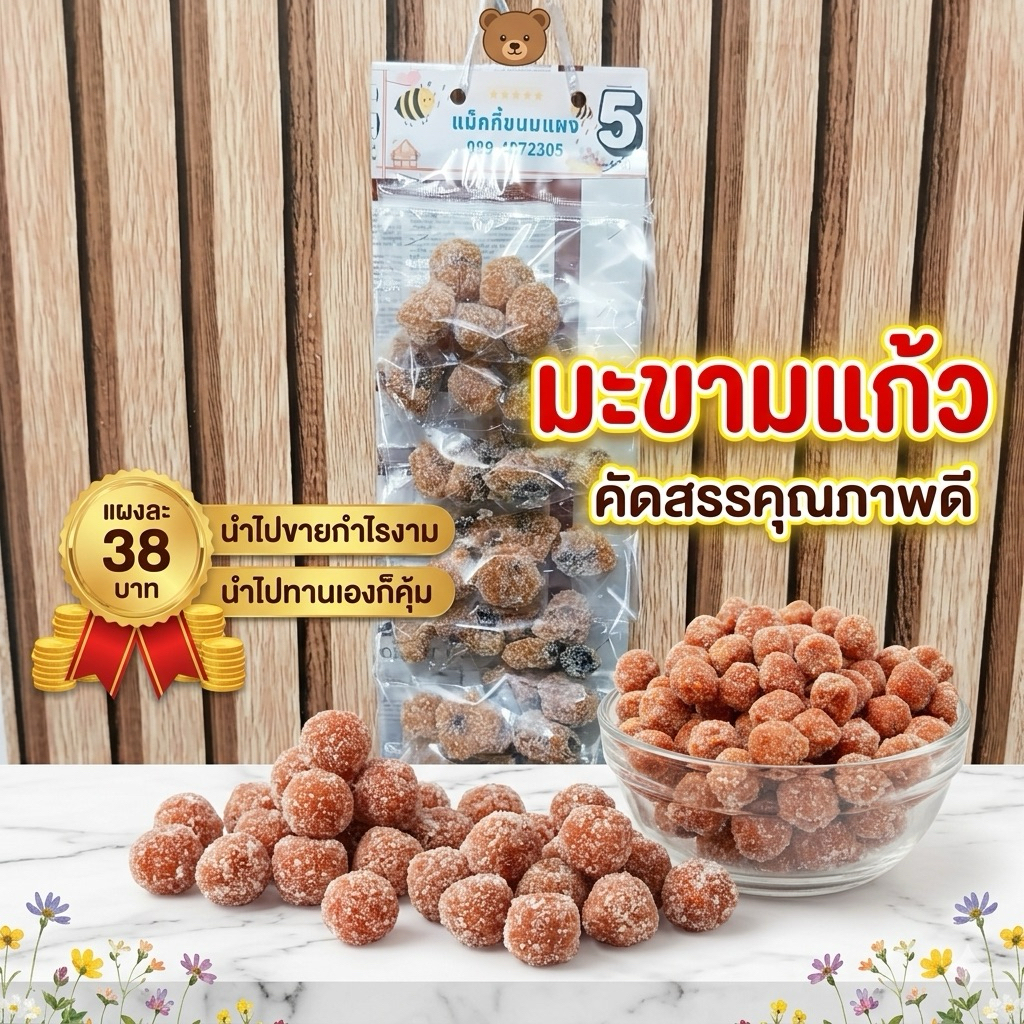 ขนมแผงมะขามแก้ว แผงละ 10 ห่อ