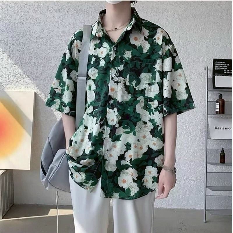 เสื้อเชิ้ตลายดอกวินเทจ แขนสั้น คอปก thumbnail 9