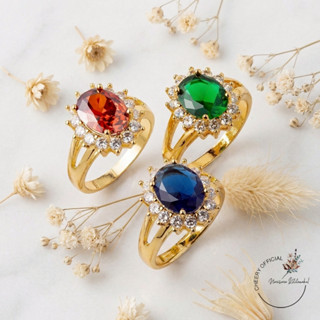 แหวนแฟชั่น เพชรสี หลากสี ดีไซน์พิเศษเพชรล้อม ใส่สวยทุกสี พร้…