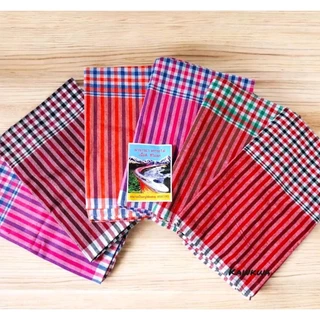 (ราคาส่ง! 10 ผืน) ผ้าขาวม้า ผ้าฝ้าย100% ผ้าไม่หด สีไม่ตก เย็บชายทุกผืน ขนาด 80×190 cm ขนาดมาตรฐาน