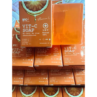 สบู่หน้าใส🍊MY C Fresh Vit C Soap(60g.) ✨แท้ 100% หน้าใส ไร้สิว ทำความสะอาดล้ำลึก Exp 20/06/28(New Package)💕แถมถุงตาข่าย💕