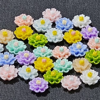 F02 ดอกไม้เรซิ่น ดอกรักเร่ขนาด 18 /13 / 12 มิล จำนวน 25-50 ชิ้น