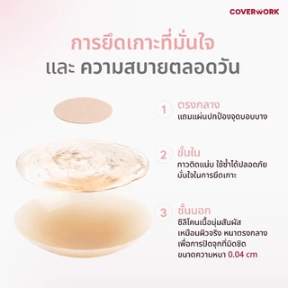 COVERWORK แปะจุกมีกาว บราปิดจุกซิลิโคน กันน้ำ กันเหงื่อ