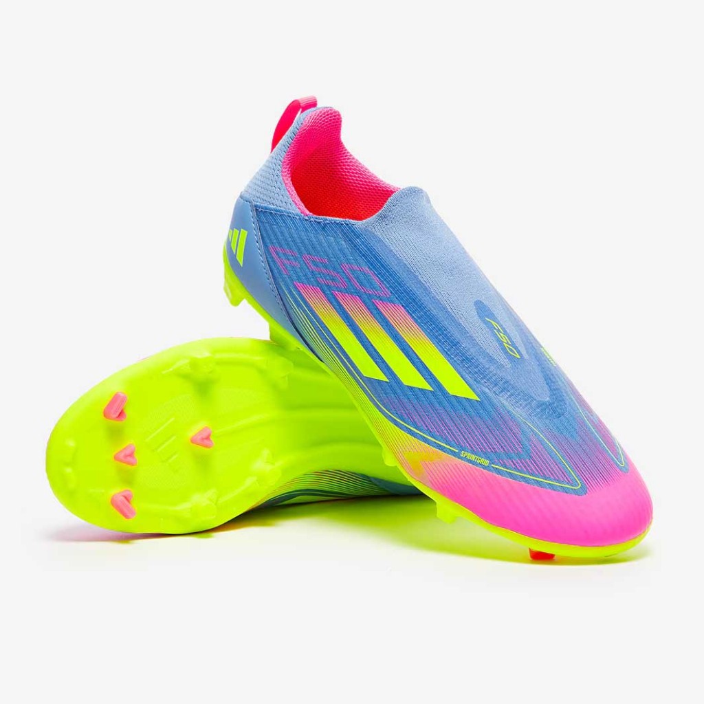 รองเท้าฟุตบอลเด็กแบบไร้เชือก Adidas Kids F50 League Laceless FG/MG