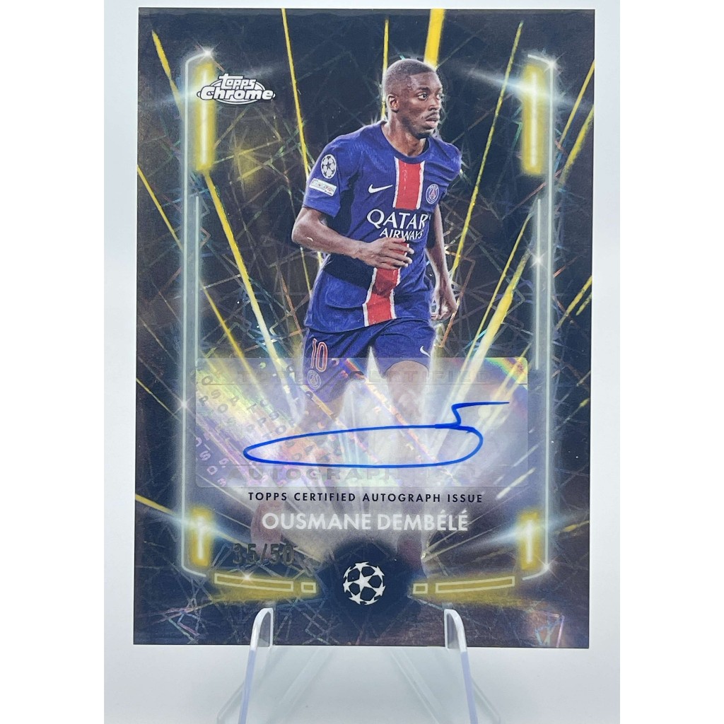 Ousmane Dembélé [Gold] Auto #BLA-OD – 2024 Topps Chrome UEFA | Black Lazer Autograph 35/50