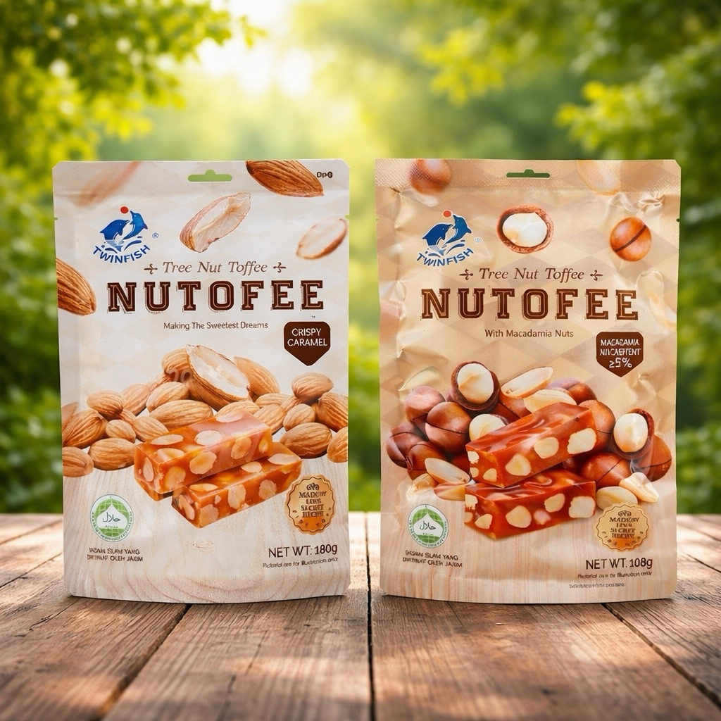 Toffee nutofee ท๊อฟฟี่แอลมอนด์คาราเมล ท๊อฟฟี่แมคคาเดเมียคาราเมล