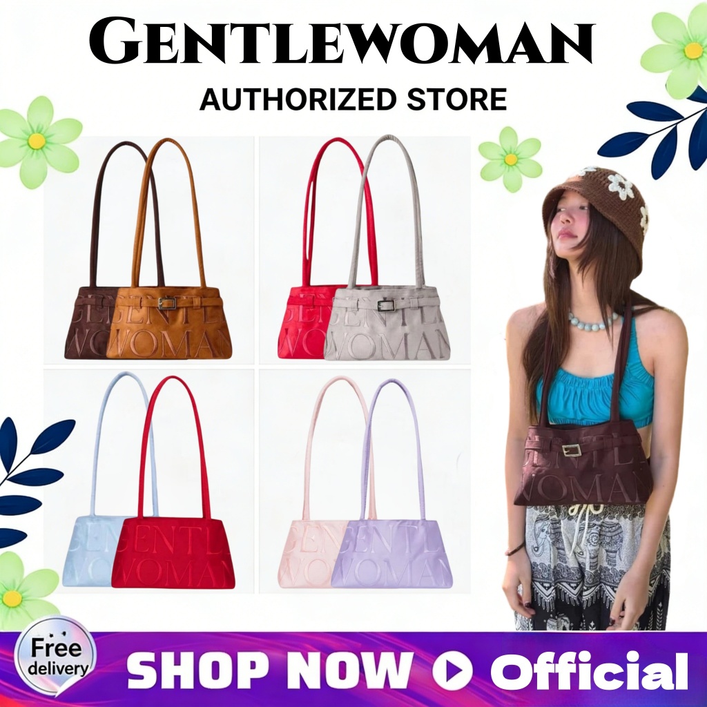 กระเป๋าสะพายข้าง GENTLEWOMAN หนังกลับคุณภาพดี | มีให้เลือก 9 สี (น้ำตาล/น้ำตาลเข้ม/เทา/แดง) เนื้อนุ่มหรูหรา