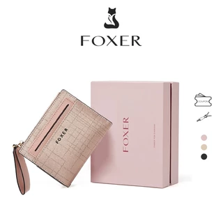 FOXER กระเป๋าสตางค์ผู้หญิง กระเป๋าสตางค์หนัง ที่ใส่บัตรเครดิต ขนาดเล็ก