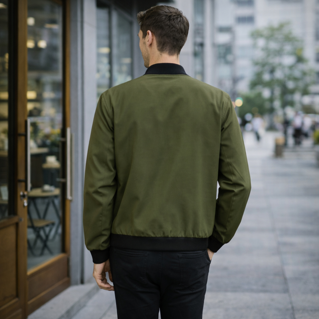 Bomber Jacket เสื้อแจ็คเก็ตผู้ชาย เสื้อคลุมกันลม แจ็คเก็ตแฟชั่นชาย ทรงหลวม ซิปหน้า สไตล์เกาหลี