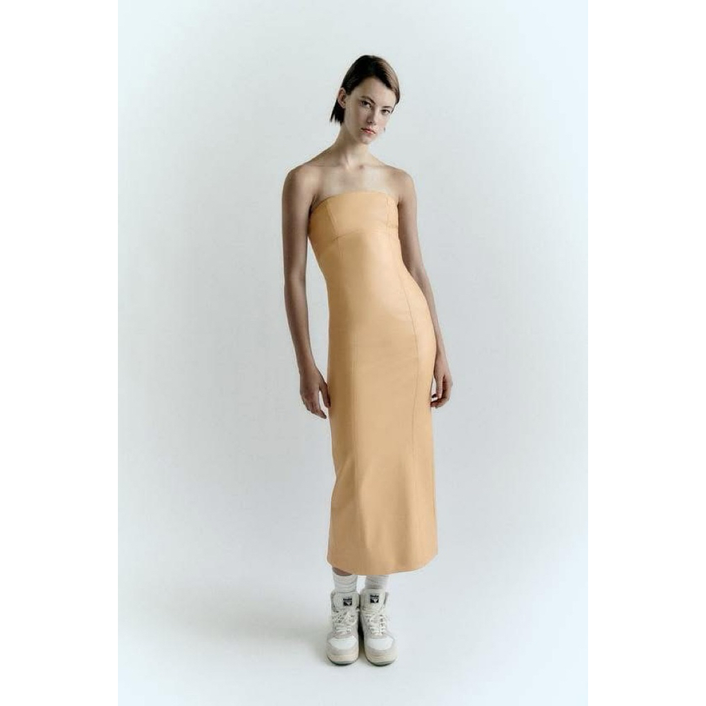 Dress หนังเทียม Zara Size M-L ka