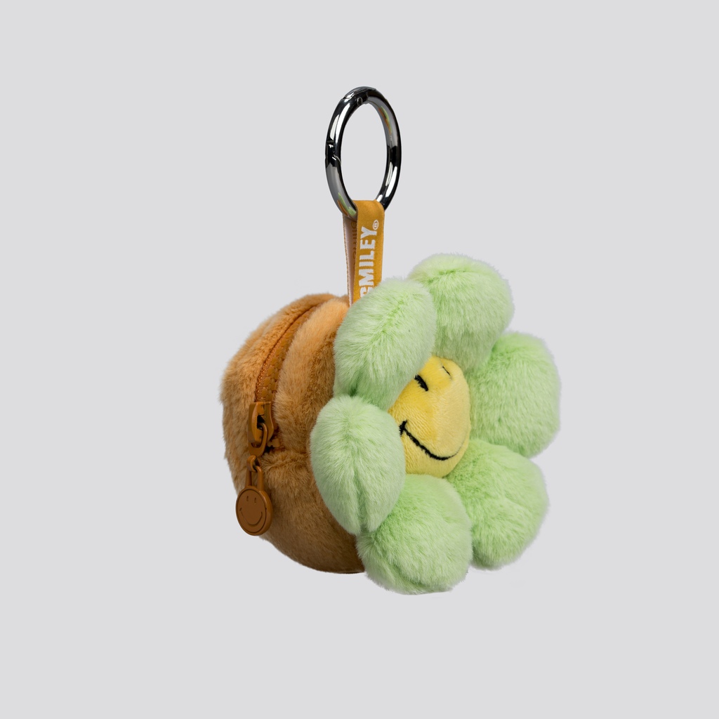 SMILEY® GREEN DUO DAISY COIN POUCH KEY RING