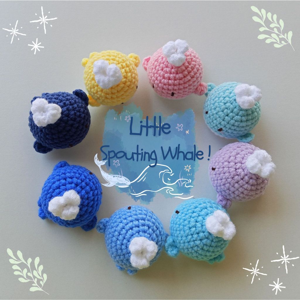 Little spouting whale crochet keychain 🐳🫧 | พวงกุญแจปลาวาฬพ่นน้ำ ปลาวาฬไหมพรม