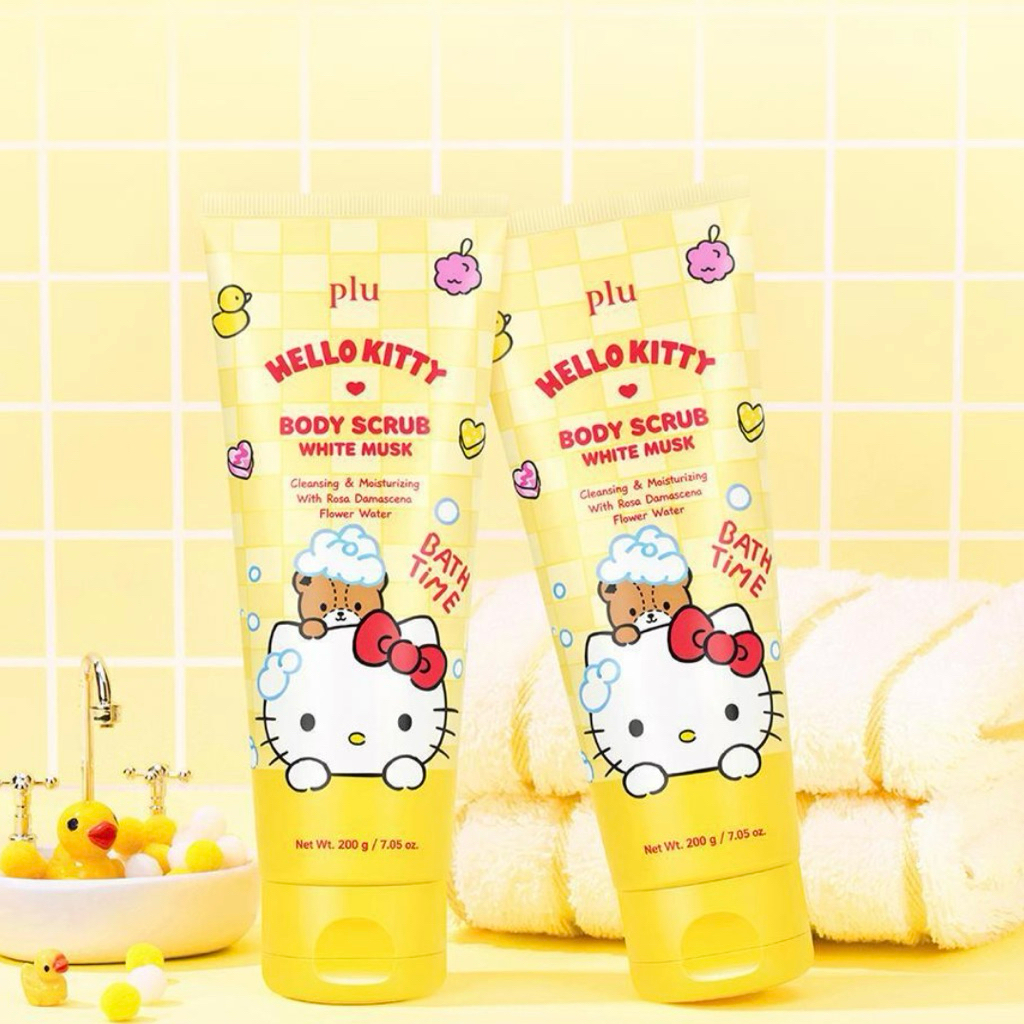 Plu x Hello Kitty Body Scrub สครับผิวกายจากแบรนด์ Plu พร้อมส่ง** (1หลอด/200 กรัม)