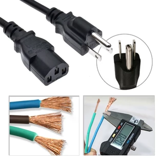 สายไฟ ac 2รู สาย AC Power 2 รู ปลั๊กเสียบ 2 ขาแบน หัวเสียบ 2 รู สายยาว 1.5 เมตร ขนาด 2*0.5 mm สำหรับเครื่องปริ้น วิทยุ แ