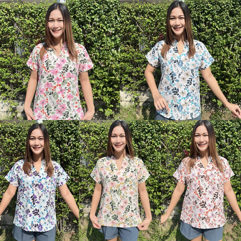 เสื้อคอจีน ลายดอก ผ้าไหมอิตาลี สวยๆ อก 49-50นิ้ว ราคา ถูกที่สุด ดีลบีเคเค รูปภาพหลัก