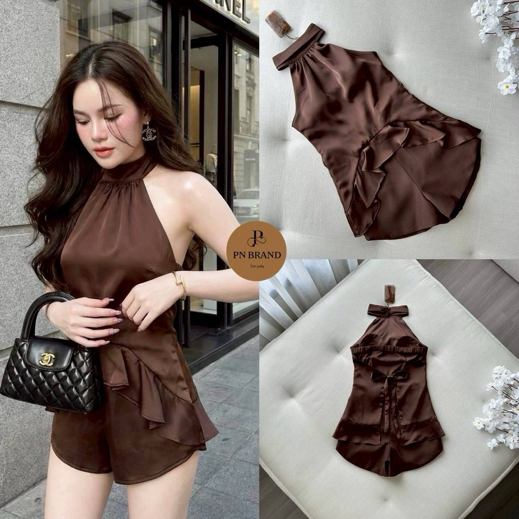 ชุดเซทสีน้ำตาล ชุดปาร์ตี้สีน้ำตาล PN