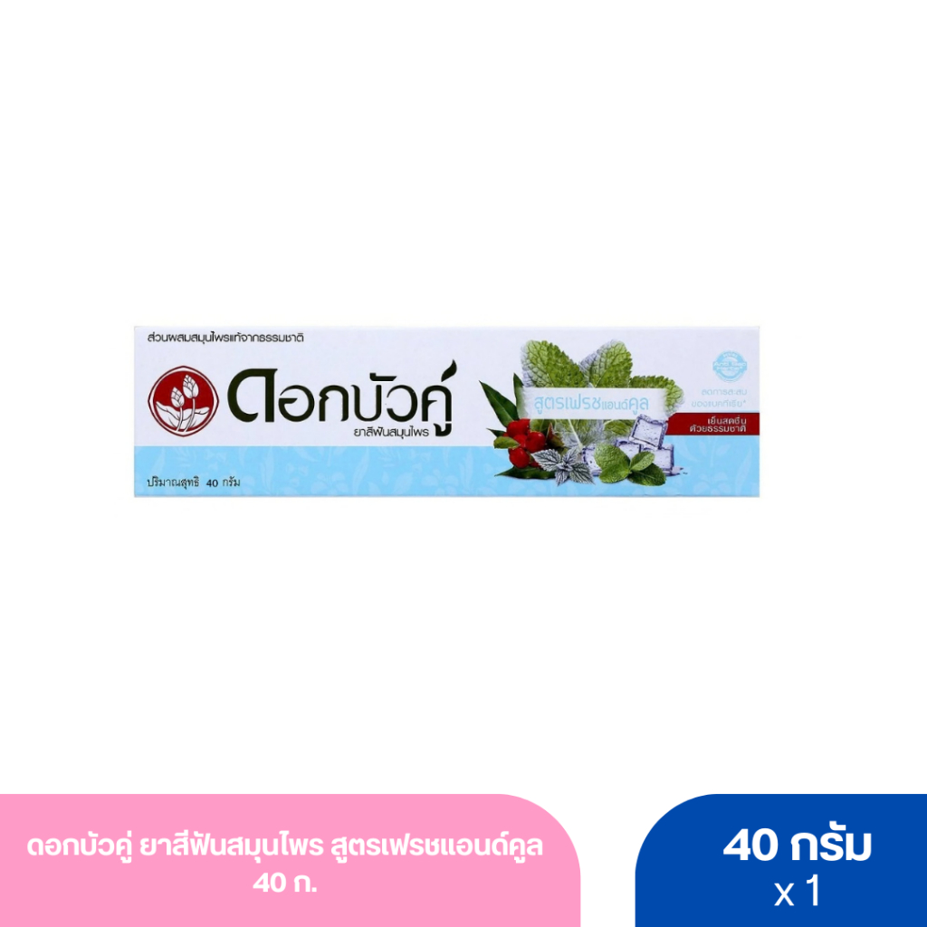 ดอกบัวคู่ ยาสีฟันสมุนไพร สูตรเฟรชแอนด์คูล 40 ก.