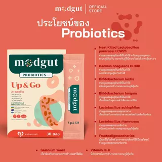 Modgut โพรไบโอติกส์ Probiotics++ สูตร Up & Go เหมาะกับภูมิแพ้ เด็ก & ผู้ใหญ่ 30 ซอง ทานได้ทุกวัน