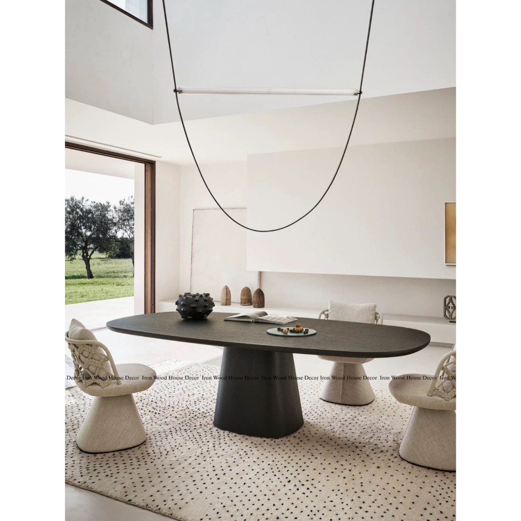 VENEER ASH TABLE โต๊ะทรงกรวย โต๊ะประชุม โต๊ะอาหาร โต๊ะท็อปหิน โต๊ะสไตล์ luxury