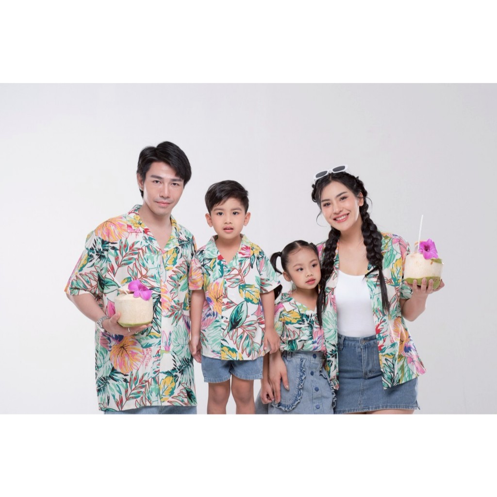 ❤ พร้อมส่งจ้า ❤ เสื้อฮาวายเด็ก เสื้อฮาวายผู้ใหญ่ เสื้อคู่รัก เสื้อครอบครัว ผ้านุ่ม เนื้อละมุน ไม่ร้อน ใส่สบาย เนื้อดีมาก ราคา ถูกที่สุด ดีลบีเคเค แกลเลอรีภาพที่ 4