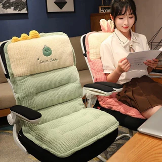 เบาะรองนั่ง ทรงยาวลายการ์ตูน ใช้รองหลัง รองบนเก้าอี้ นุ่ม นั่งสบาย