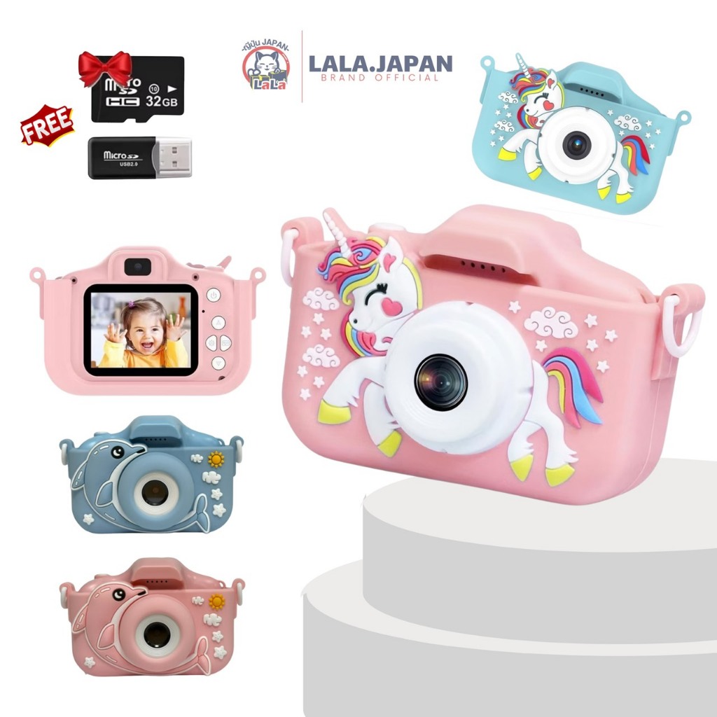 (สินค้าพร้อมส่ง) กล้องถ่ายรูป กล้องถ่ายรูปดิจิตอล สำหรับเด็ก TF ความจุ 32 GB พร้อมอุปกรณ์ฝาครอบกล้อง