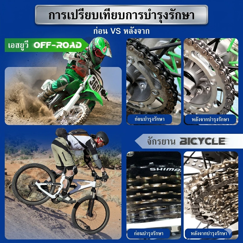 KOBY สเปรย์ล้างโซ่ น้ำยาทำความสะอาดโซ่ และ สเปรย์ฉีดโซ่ มอเตอร์ไซค์/บิ๊กไบค์ ขจัดคราบสนิม thumbnail 7