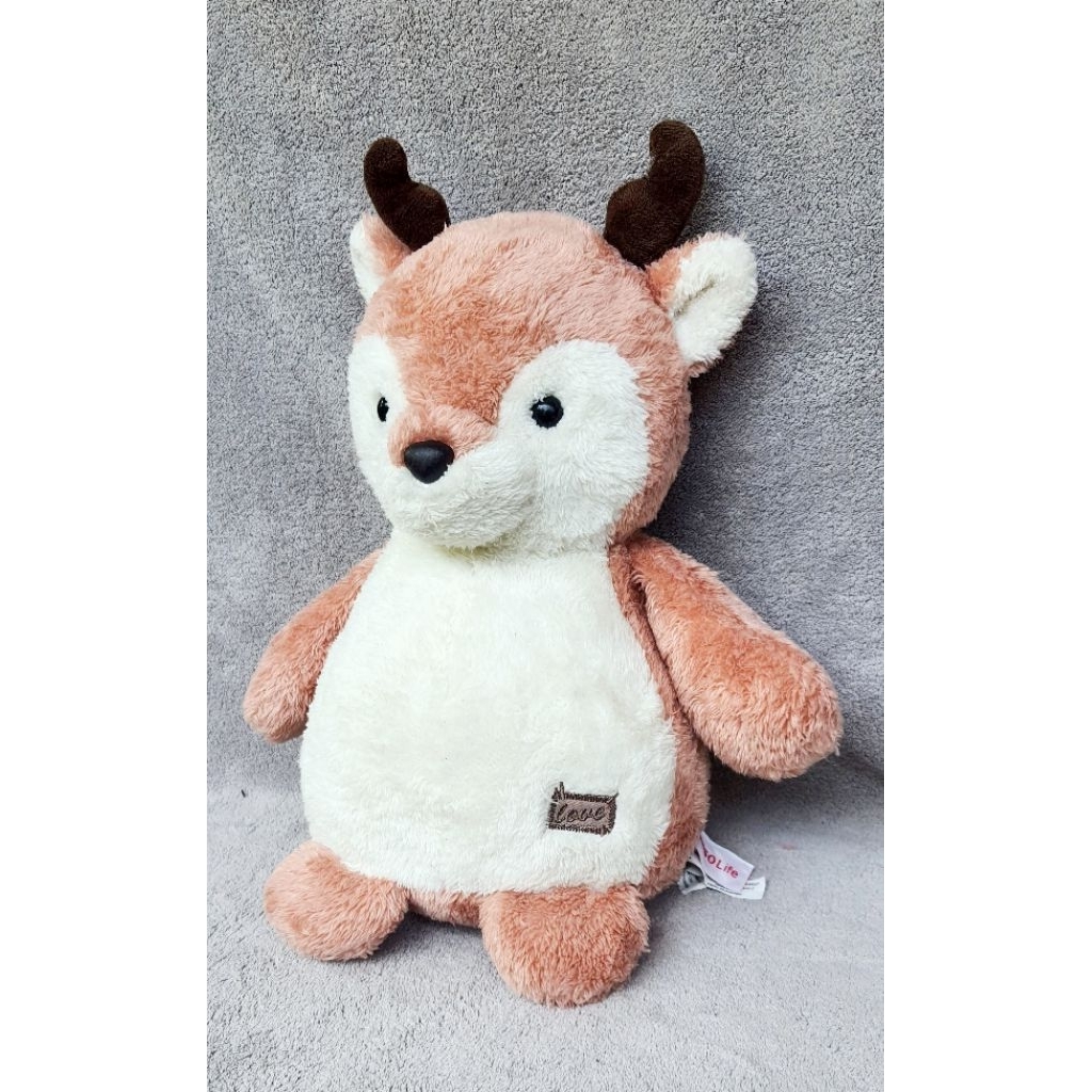 niso Life Pink Reindeerกวางชมพูอ่อน ขนนุ่ม  Love Plush 9" นิ้วDeer Fawn White Brown