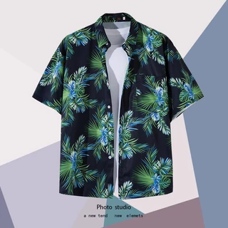 สินค้าจำเป็นวันสงกรานต์! เสื้อฮาวายลายดอกไม้ บางเบ้า แห้งเร็ว ระบายอากาศดี ไม่อึดอัด