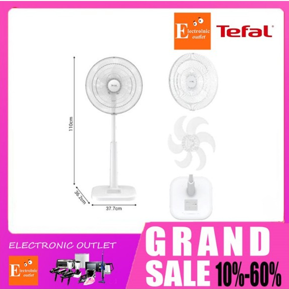 TEFAL Turbo Extreme Plus พัดลมตั้งพื้น รุ่น ขนาด 16 นิ้ว (6 ใบพัด) รุ่น VF3361T0 (สีขาว)