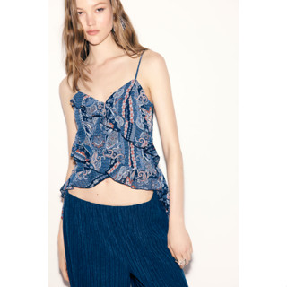 H&M(เอชแอนด์เอ็ม) เสื้อสายเดี่ยวแต่งระบาย ผู้หญิง 1341503_1