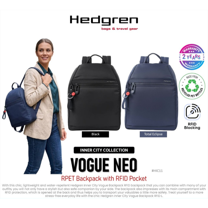 Hedgren VOUGE NEO Backpack (HIC11) กระเป๋าเป้ สะพายหลัง