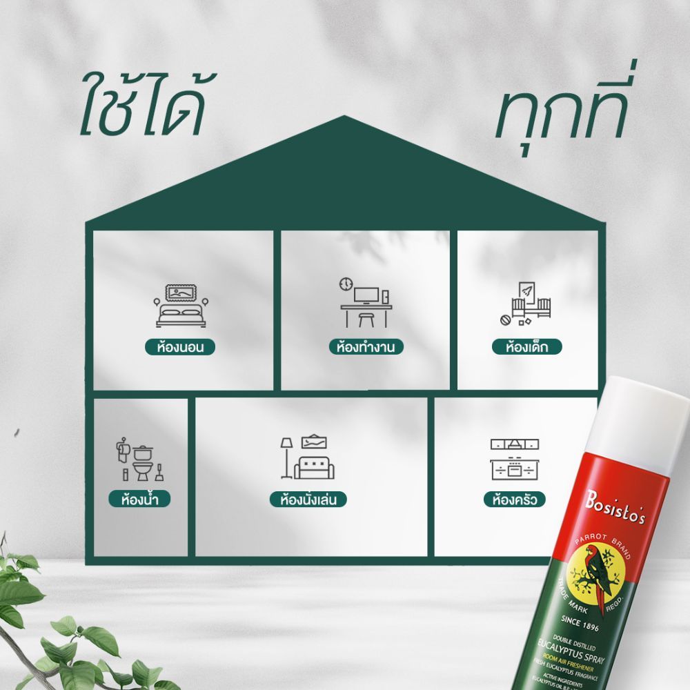 Bosisto’s สเปรย์ตรานกแก้ว โบสิสโต  สเปรย์กลิ่นยูคาลิปตัส 300ml ราคา ถูกที่สุด ดีลบีเคเค แกลเลอรีภาพที่ 5