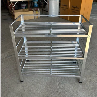 ชั้นคว่ำจาน ชั้นวางจาน ชั้นวางของอลูมิเนียม 3 ชั้น รุ่นใหม่ ขนาดใหญ่ 80x41x80 cm. แข็งแรง รับน้ำหนักได้เยอะ ไม่เป็นสนิม